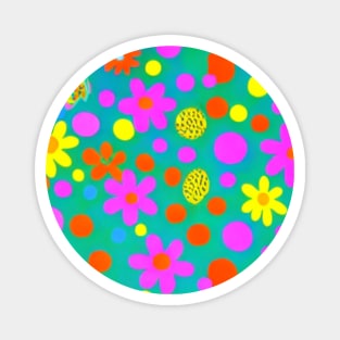 Floral Geometric Colorful Pattern Design Magnet